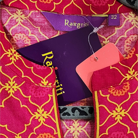 Anarkali Kurta - Pink Printed Indian Dress Ethnic Wear -‎ Kurta Women size XS - Picture 7 of 14